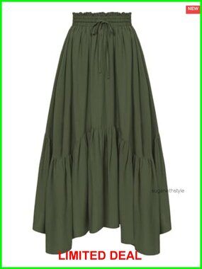 Maxi Skirts Women Flowy Boho Renaissance Skirt